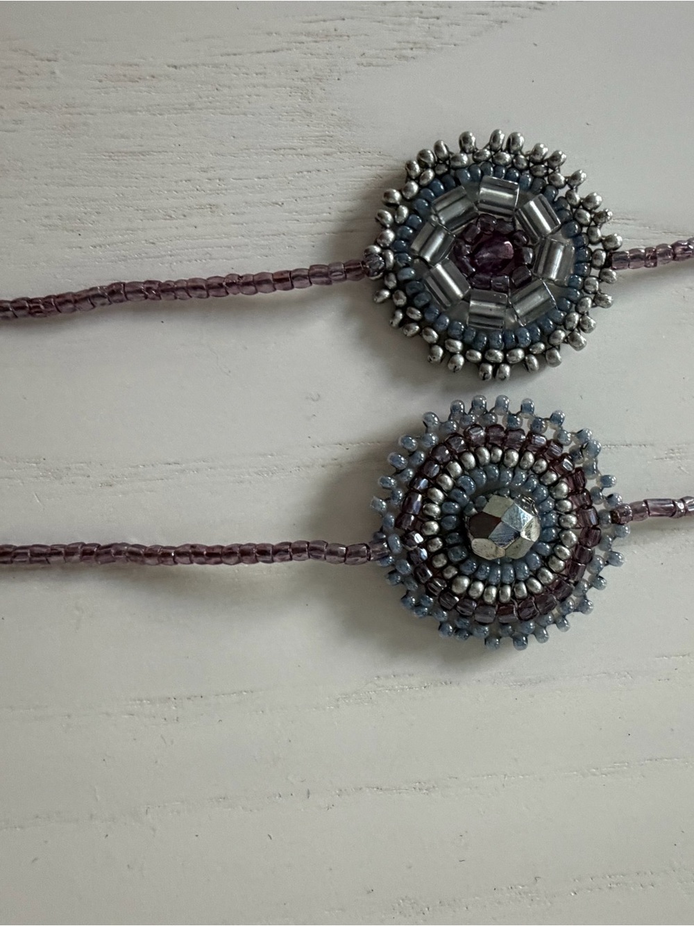 Handmade Purple Beaded Circle Necklace